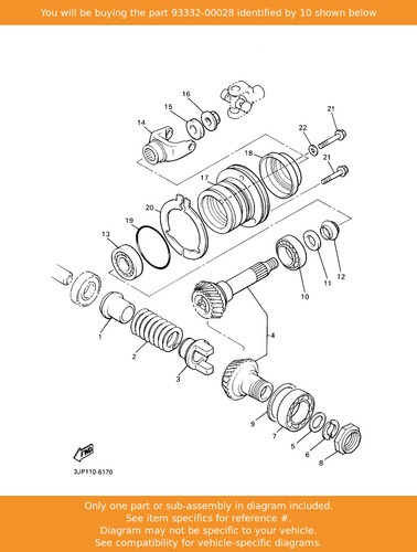 Yamaha bearing 93332 00028 - yamaha, 93332-00028