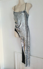 Zara Silver Sequin Asymmetric