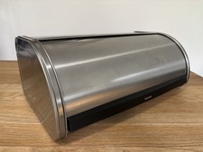 Brabantia Stainless Steel Roll Top Bread Bin Kitchen Food Storage 44cm Silver