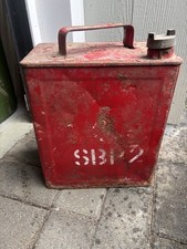 LOVELY VINTAGE SM & BP 2 GALLON PETROL CAN ESSO BRASS CAP NICE PATINA UNRESTORED