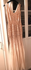 Sequin dress 1920's Art deco flapper style gold Ballgown Party dress fishtail