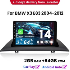 For BMW X3 E83 2004-2012 Android 14 Car Stereo Radio GPS Sat Navi CarPlay 2+64GB