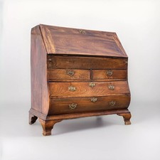 Antique Solid Oak / Elm Bureau Writing Desk Curved Bombe Chest Drawers DELIVERY*