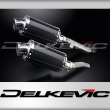 KAWASAKI ZZR400 ZZR600 1990-2009 225mm OVAL CARBON SILENCER EXHAUST KIT