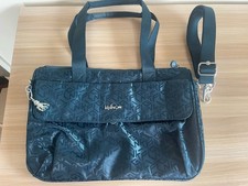 Kipling Monogram Blue Top Handle Shoulder Bag Detachable Shoulder Strap New