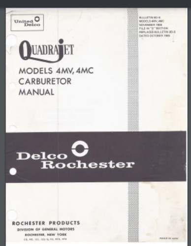 1968 rochester quadrajet - 1968,