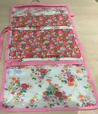 NEW Cath Kidston 100% Cotton PVC Coating Hanging Roll Up Wash Bag 4 Compartments