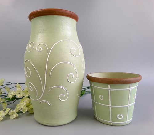 Denby ferndale planter vase - planter, &