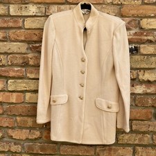 St John Evening Santana Knit Women Size 8 Three Piece Cream Jacket Set Dog Show