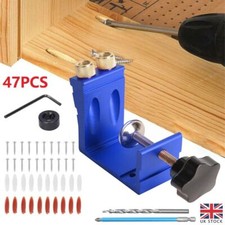 47X Pocket Hole Jig Kit Dowel Drill Joinery Screw Carpenters Woodwork Angle Tool