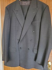 Magee Wool/Viscos Double Breasted SUIT 44XL Trousers Turn-Ups 33L 38" gangster