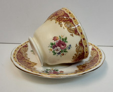 Rare Vintage Aynsley China Tea Cup & Saucer Red & Gold Floral C1105
