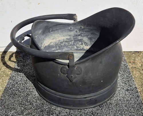Vintage galvanised metal coal - galvanised,
