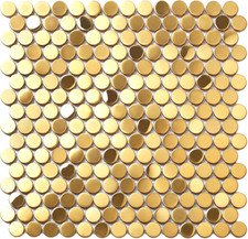 Gold Penny Round Mosaic Tiles