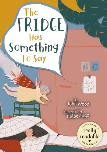 The fridge has - something, to