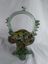 Vintage Murano 1960s Glass Posy Basket in Vgc