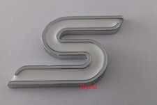 GRADE B FORD FOCUS FIESTA MONDEO ZETEC WHITE S REAR BADGE EMBLEM SELF ADHESIVE