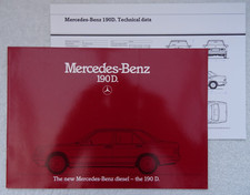Mercedes Benz 190D Diesel 4-Door Saloon Brochure 1984/5. 24 pgs + Specifications