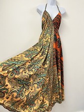 Orange Boho Dress Long Summer