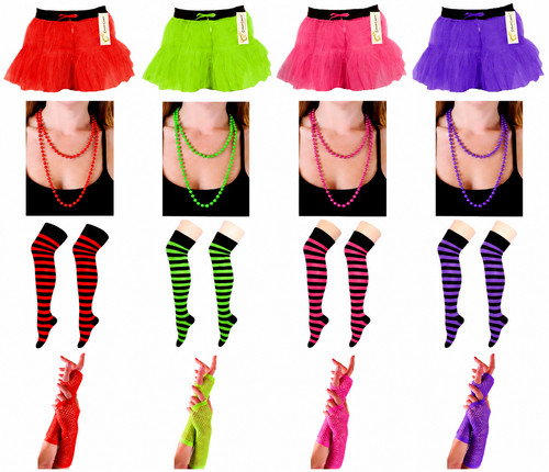 New neon 80s fancy dress - neon,