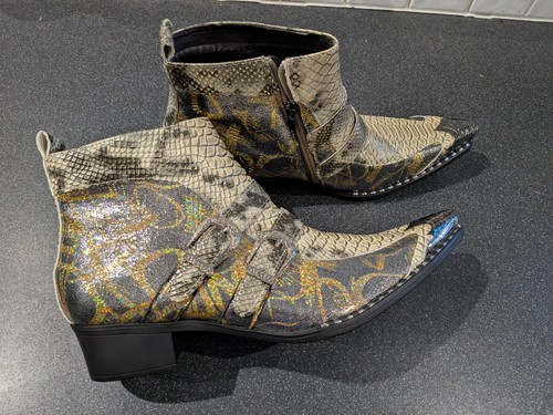 Snakeskin mens gold ankle - snakeskin,