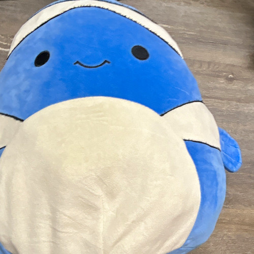 Squishmallows blue white shark - squishmallows, blue/white