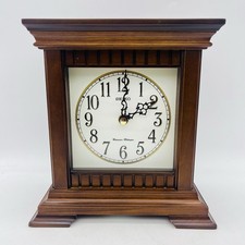 Seiko QXJ028B Wooden Mantel Clock Dual Chime Westminster Whittington Quartz