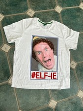 Mens Christmas Xmas  t shirt Will Ferrell Elf Elfie Tesco XL VGC