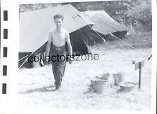 1950's Army Cadet Force Cadet By Tents Summer Camp 4 x 3 inch