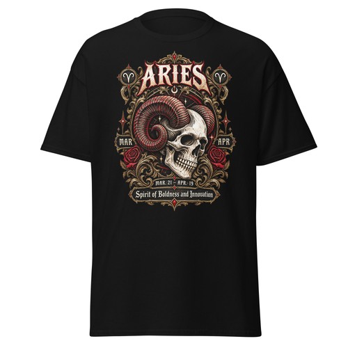 Zodiac aries gothic black - aries,