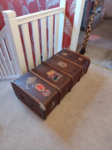 Antique steamer trunk - steamer, with