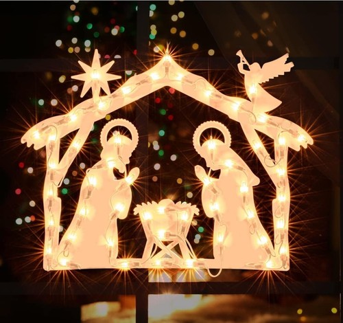 Lighted nativity christmas - nativity,