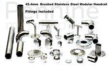 STAINLESS STEEL HANDRAIL SYSTEM 42.4mm Ø Brushed Finish Excellent Quality Trade£
