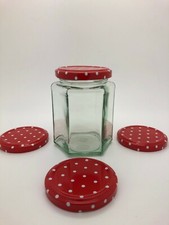 Hexagonal Glass Jam Jar 12oz -