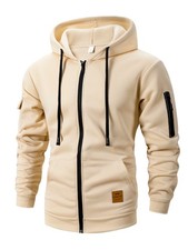 Enzo Mens Zip Up Fleece Hoodie