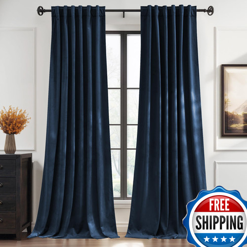 Stangh navy blue - navy, velvet