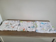 3 X Baby Swaddle Blankets  Dinosaur /  Whale / Woodland Muslin Style