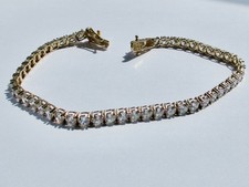 QVC 14ct Gold Diamonique Tennis / Line Bracelet  Yellow Gold