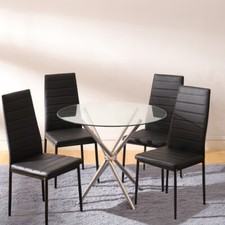 Cross Glass Round Dining Table