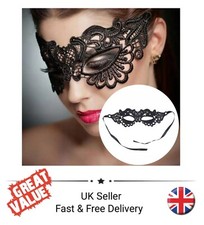 New Black Lace Masquerade Eye Mask Gothic Fancy Dress Ladies Hen Party Role-play
