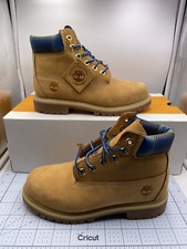 TIMBERLAND® PREMIUM 6 INCH BOOT FOR YOUTH IN YELLOW/BLUE - SIZE 2.5 - NEW