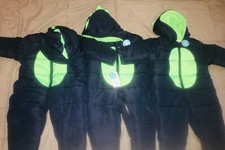 NWT carters 6-9M TRIPLETS 3 Dinosaur spike snow suits pram coats jackets bunting