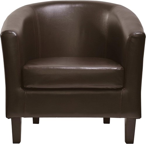 Leather tub chair - leather, armchair