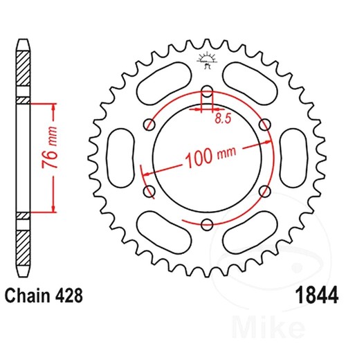 Rear sprocket tooth 428 - tooth,