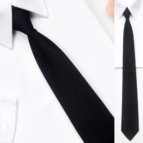 Plain black tie - plain, mens