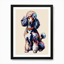 Poodle Dog Art Print Framed