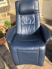 Modi Contura Zero Gravity Lounge Chairs By Hjellegjerde blue leather 1 of 2