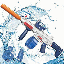 Electric Water Gun, Up to 25-30FT Long Range, Double Magazine, Beach Toys, Pool