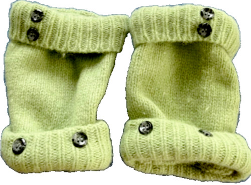 Fingerless gloves green merino - gloves,