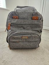 Baby Changing Nappy Bag Backpack, grey, lots of pockets
